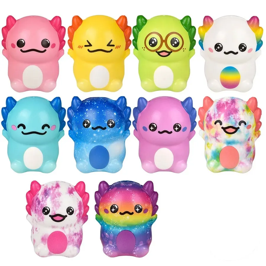 Colourful Axolotl Soft Squish Kids Toy — wholesale Plush & Squishies by the case