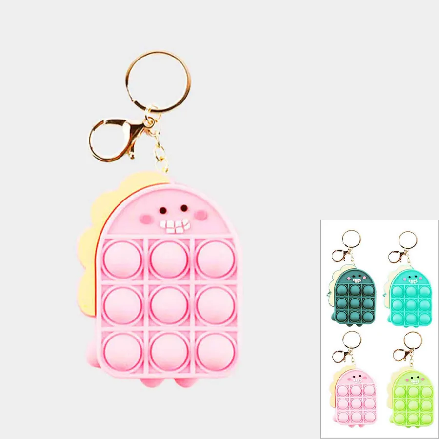 Dinosaur Pop It Fidget Purses Keychain Christmas — wholesale Fidgets & Sensory by the case