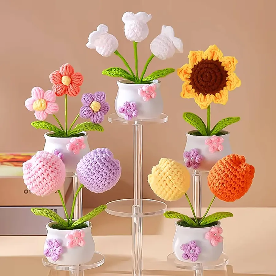 Handmade Woven Bouquet Tulip Flower For Home Décor — wholesale Home & Décor by the case