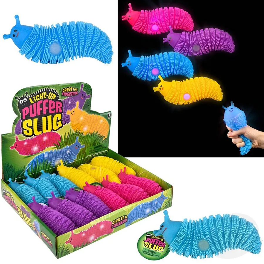Light-Up Puffer Slug Kids Toys — wholesale Toys & Games by the case