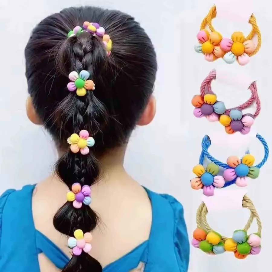 Flower Elastic Hair Accessories Kit For Kids — wholesale Apparel & Accessories by the case