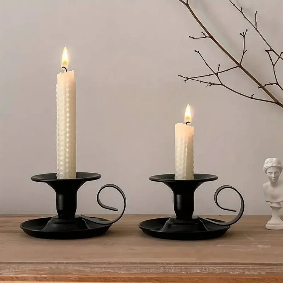 European-Style Iron Candlestick Black & White — wholesale Home & Décor by the case