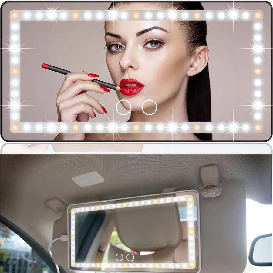 LED Car Makeup Mirror Dimmable | Portable — wholesale Home & Décor by the case