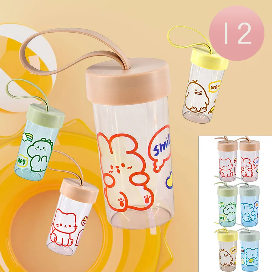Printed Cartoon Water Bottles - Assorted — wholesale Kitchen & Drinkware by the case
