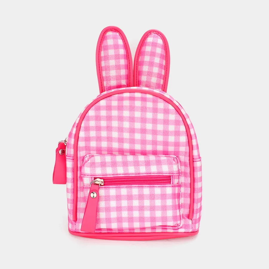 Glittered Check Patterned Bunny Mini Backpack - Assorted — wholesale Bags & Backpacks by the case