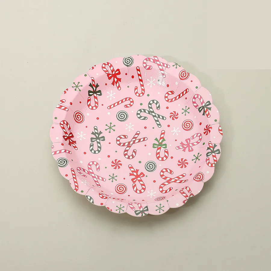 Christmas Patterned Small Paper Plates - Assorted — wholesale Seasonal & Holiday by the case