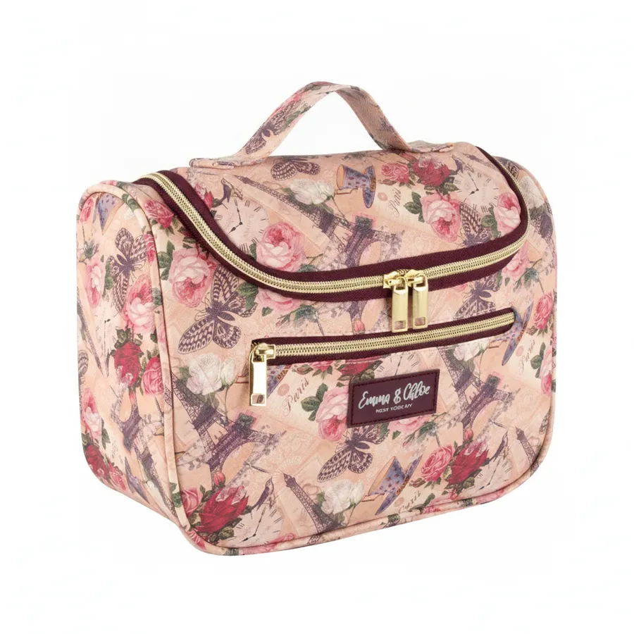 Butterfly Print U-Zip Cosmetic Mini Bag - Travel Makeup Pouch and Everyday Organizer — wholesale Bags & Backpacks by the case