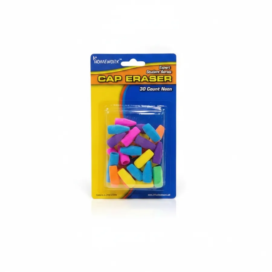 Colorful Pencil Cap Erasers - Assorted Pencil Top Erasers for School and Office — wholesale Apparel & Accessories by the case
