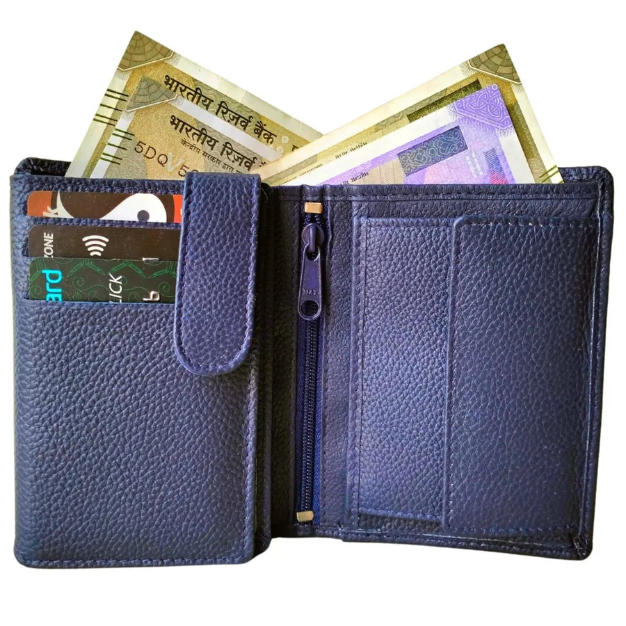 Olive Blue Color Leather Wallet with — wholesale Bags & Backpacks by the case