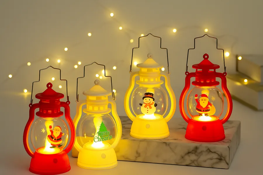 Vintage LED Santa Water Lantern - 11" Glowing Holiday Decor — wholesale Seasonal & Holiday by the case