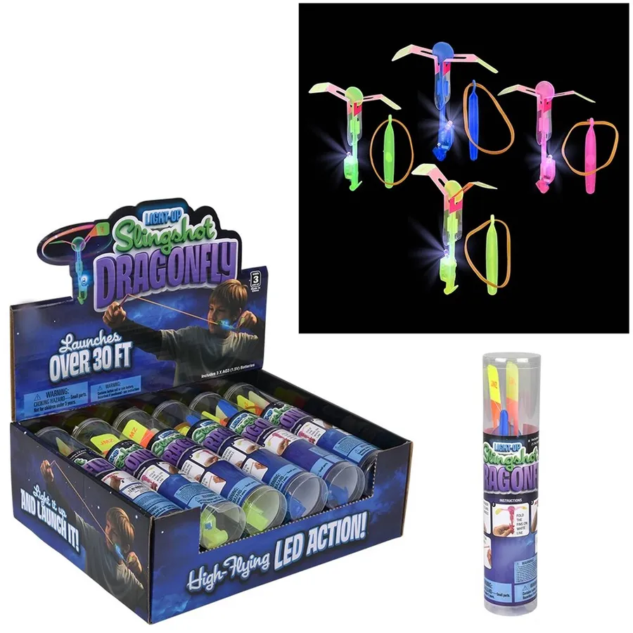Light Up Slingshot Dragonfly Kids Toy - Assorted — wholesale Toys & Games by the case