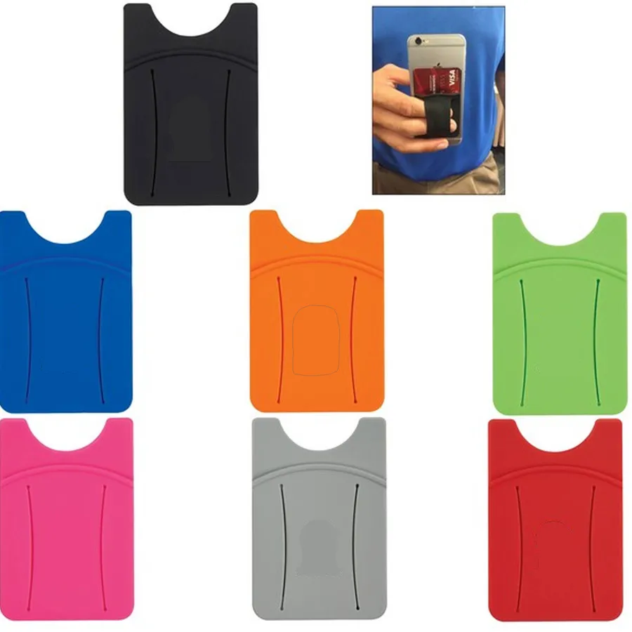 Silicone Phone Wallet With Finger Slot- Assorted — wholesale Tech & Gadgets by the case