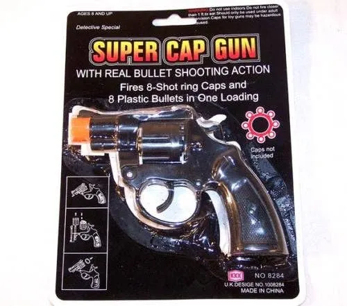 Buy 38 SPECIAL 8 SHOT PLASTIC CAP GUNS Bulk Price — wholesale Apparel & Accessories by the case