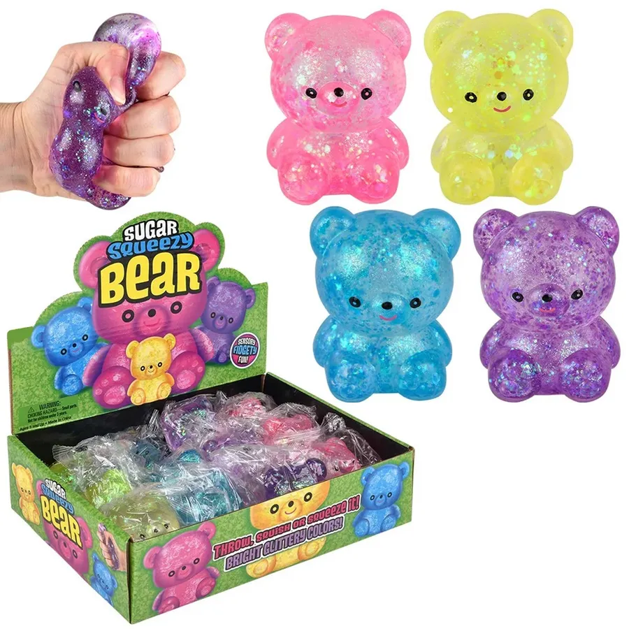 Holiday Décor Bears Stress Relief Squeezy Sugar Kids Toy — wholesale Fidgets & Sensory by the case