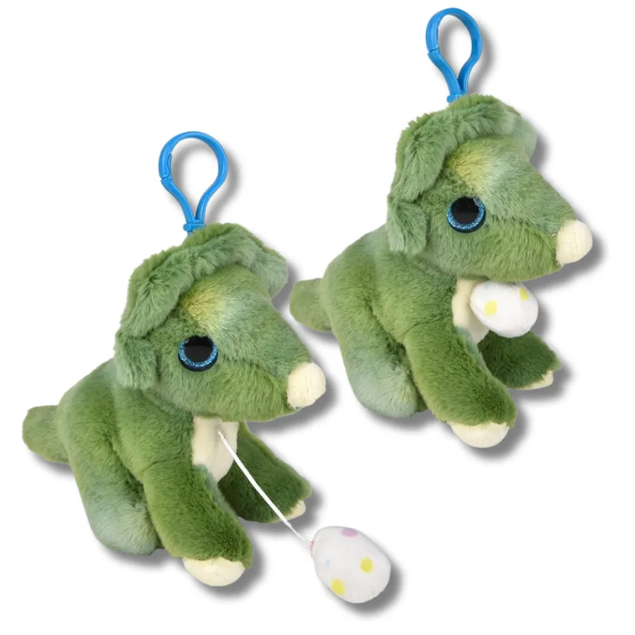 Mighty Triceratops Backpack Clip On Keychain — wholesale Keychains & Charms by the case