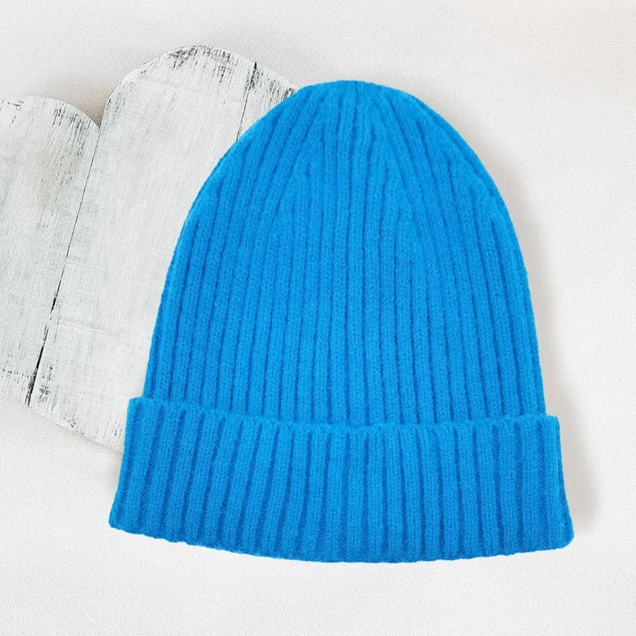 Solid Ribbed Cuff Beanie Hat - Assorted — wholesale Apparel & Accessories by the case