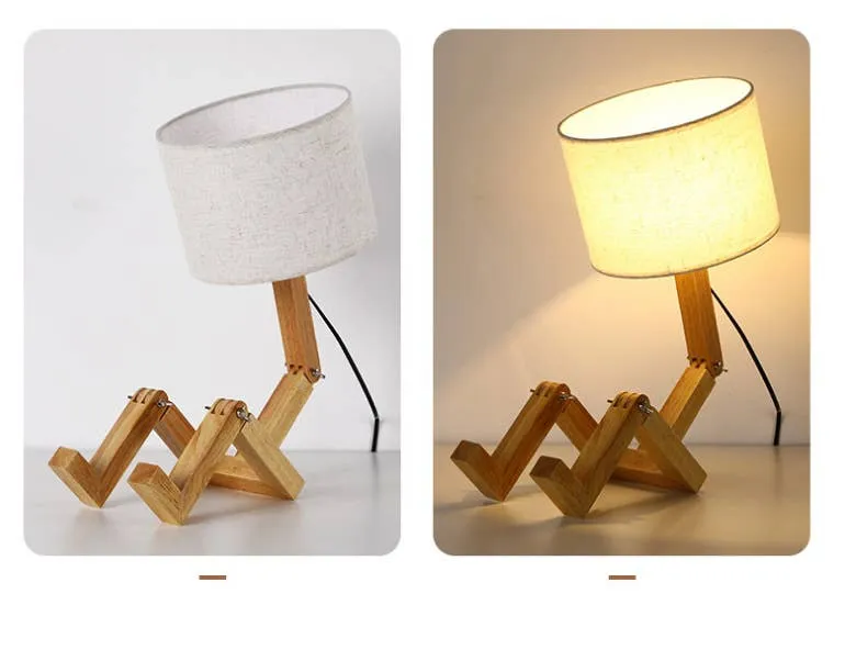Wooden Robot Table Lamp – Modern Nordic Decorative Light — wholesale Home & Décor by the case