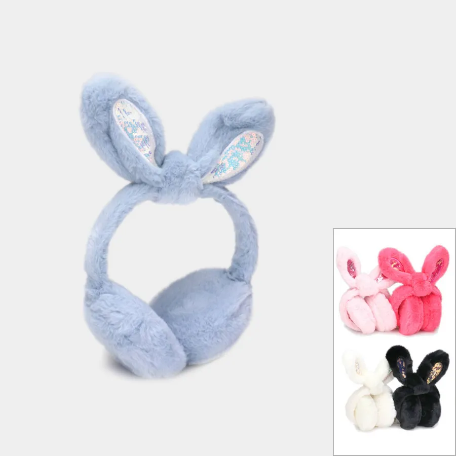 Rabbit Themed Faux Fur Foldable Earmuffs Kids — wholesale More Wholesale Goods by the case