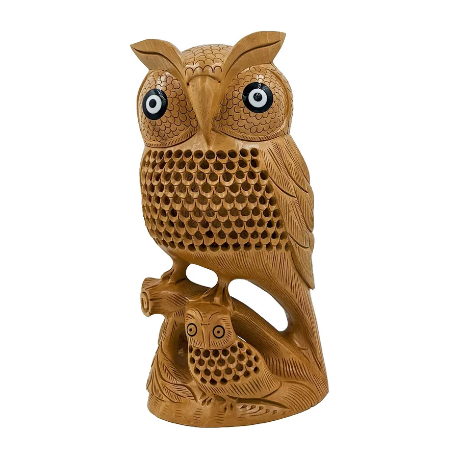 Handmade Carved Owl Statue (8in) — wholesale Home & Décor by the case