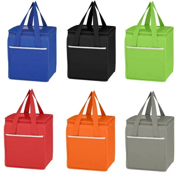 Wave Design Water Resistant Non Woven Lunch Bag - Assorted — wholesale Bags & Backpacks by the case