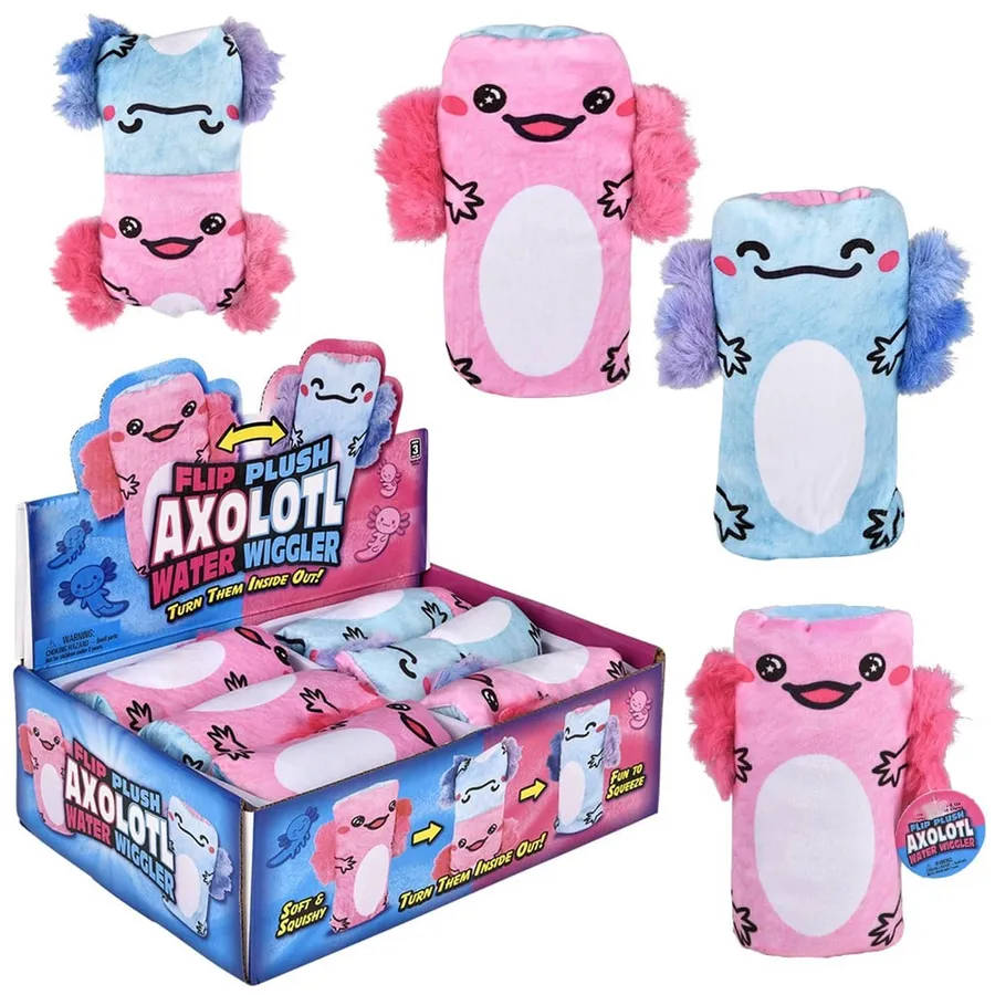 Flip Plush Axolotl Water Wiggler Kids Toy - Assorted — wholesale Plush & Squishies by the case