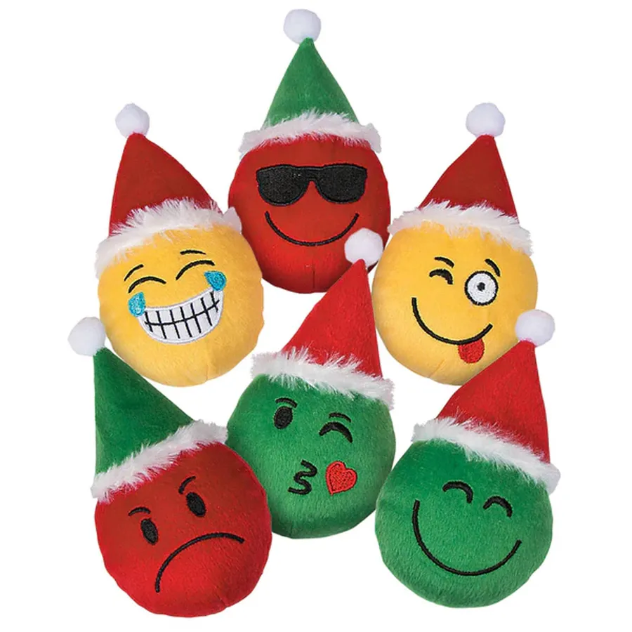 Christmas Plush Santa Emojis Stuffed Toy | 6" inch Assorted — wholesale Plush & Squishies by the case