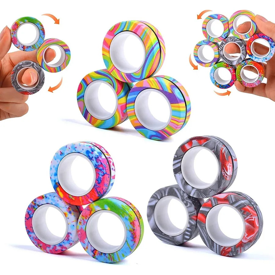 Magnetic Fidget Rings Set – Stress Relief Spinner — wholesale Fidgets & Sensory by the case