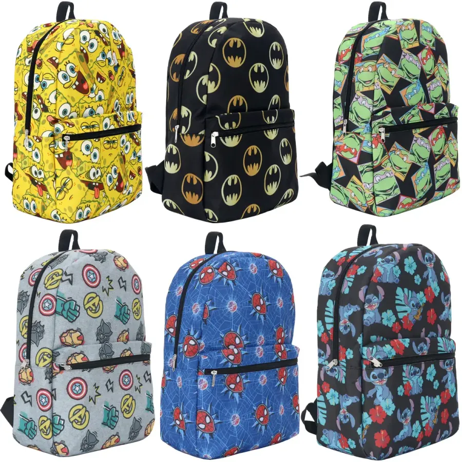17'' Character Themed Patterned Backpacks - Assorted — wholesale Bags & Backpacks by the case