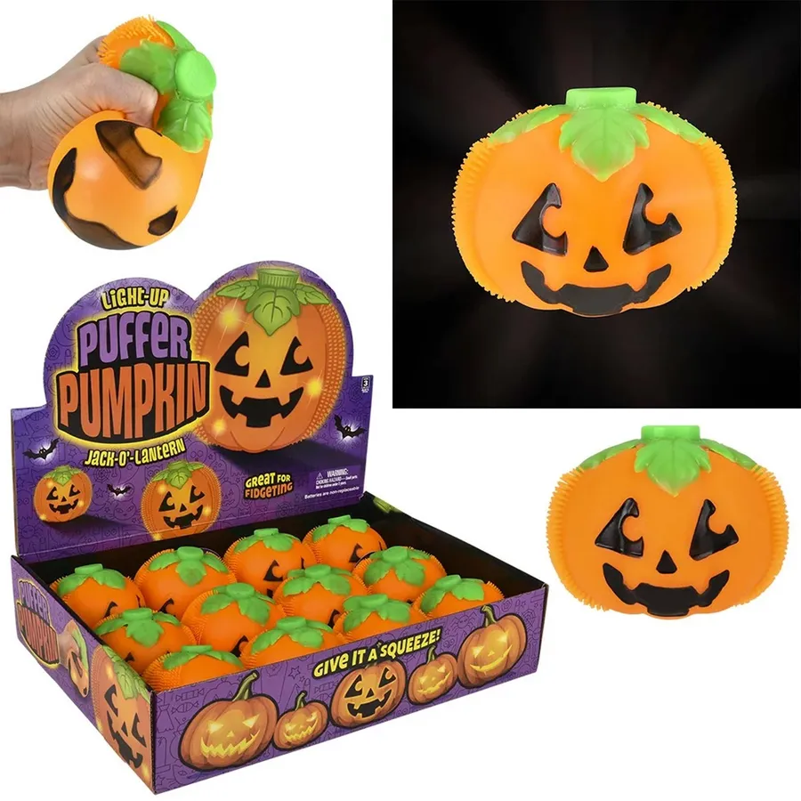 Squishy Light Up Lantern Pumpkin Puffer Kids Toy — wholesale Plush & Squishies by the case