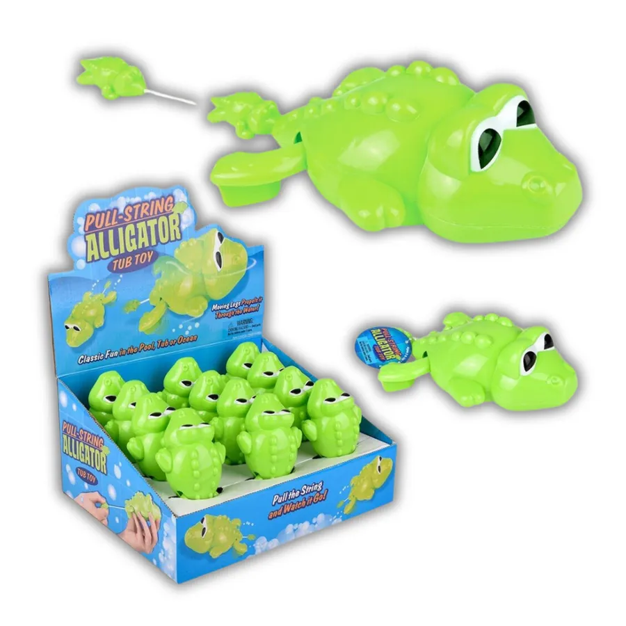 Pull Back String Alligator Bath Toy For Kids — wholesale Beauty & Personal Care by the case