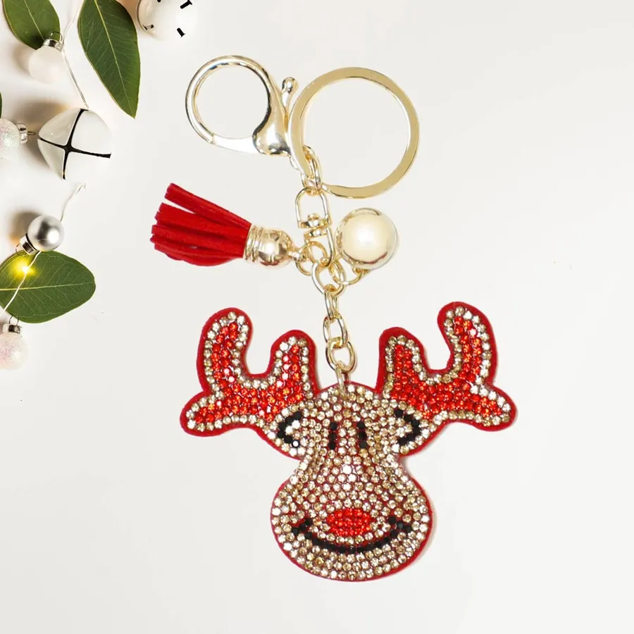 Multi Bling Rudolph Tassel Keychain — wholesale Keychains & Charms by the case