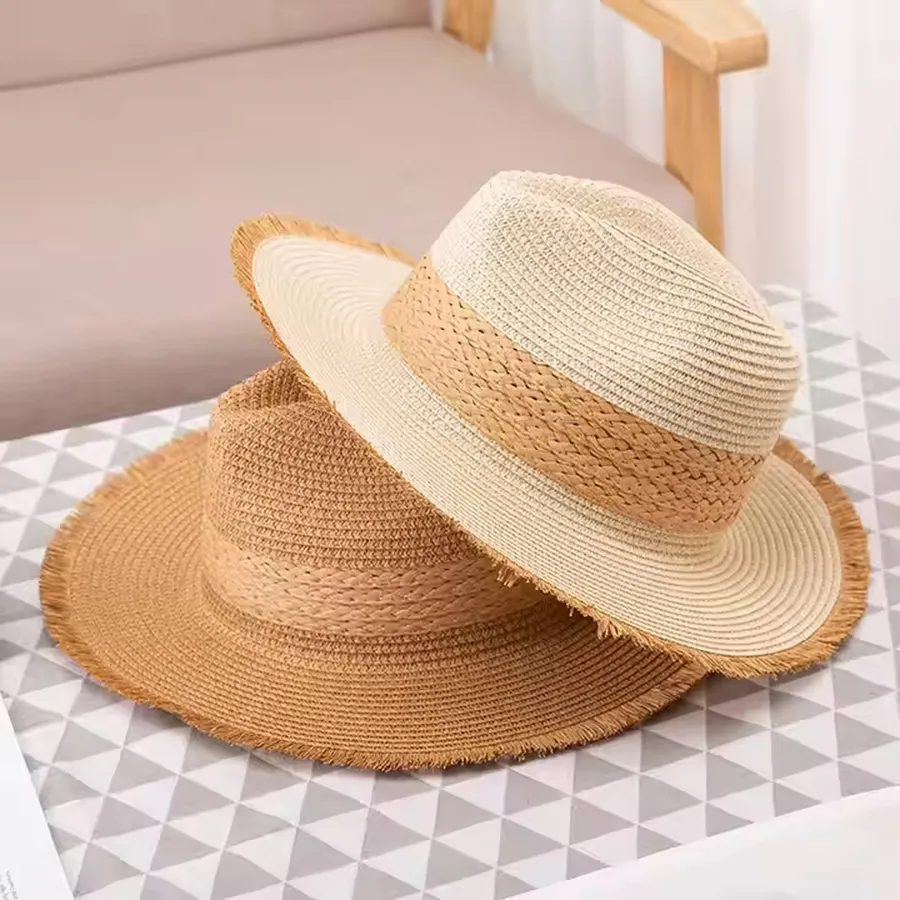 Wide Flat Vintage Straw Hat For Women's - Assorted — wholesale Apparel & Accessories by the case