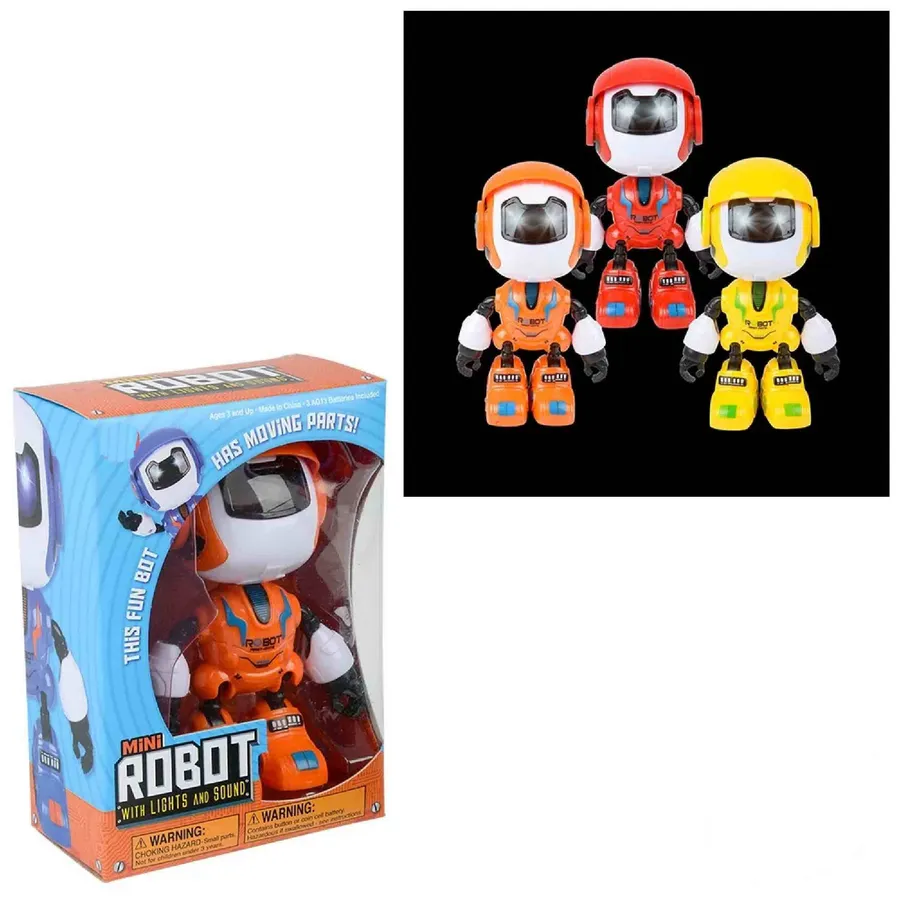 Mini Light Up Sound Robot Kids Toy - Assorted — wholesale Toys & Games by the case