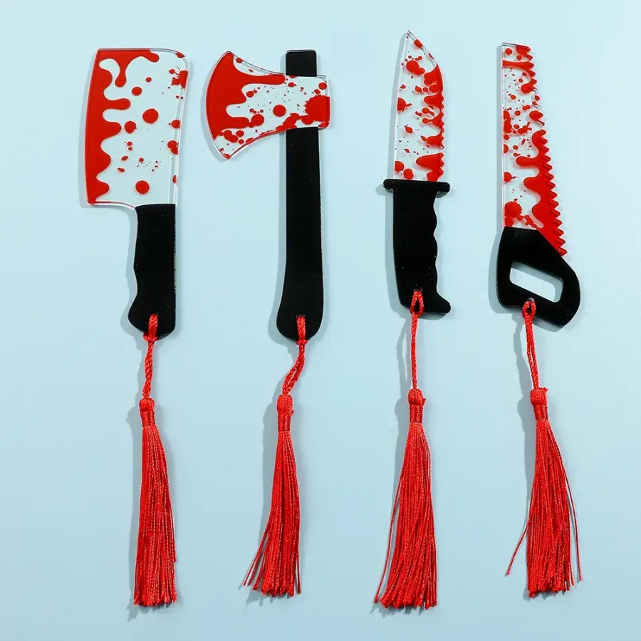 Horror Themed Clear Acrylic Bookmark - Assorted — wholesale More Wholesale Goods by the case