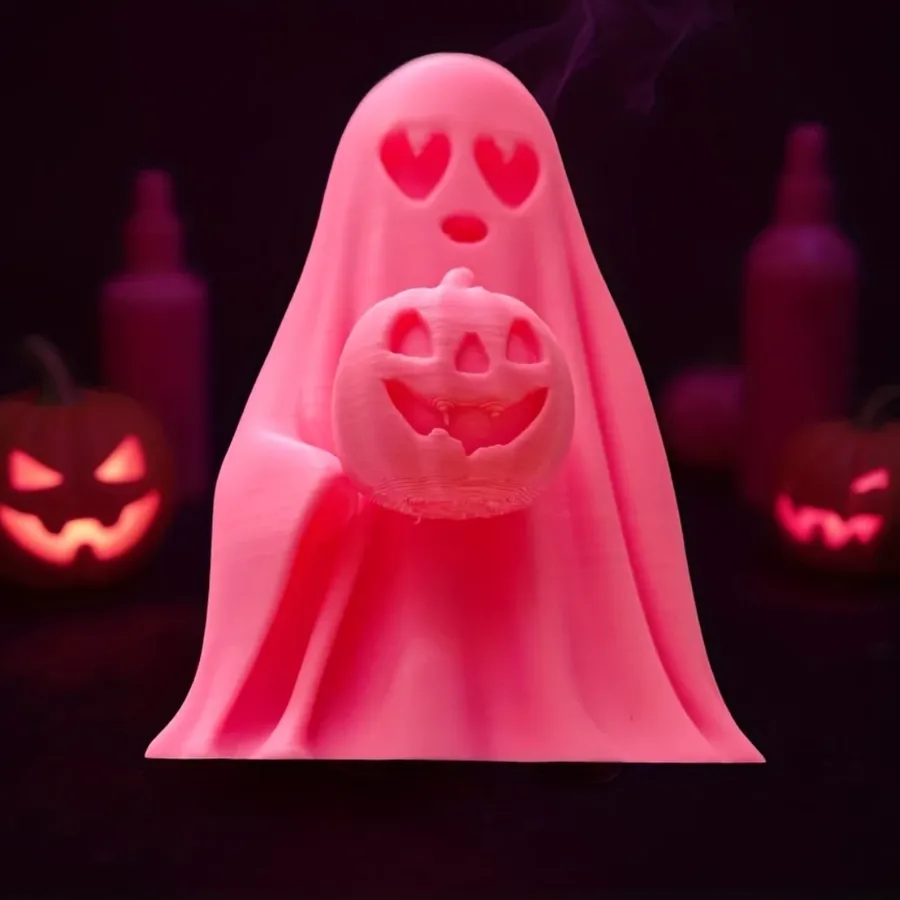 Cute Pink Ghost with Pumpkin Creative Ornament — wholesale Home & Décor by the case