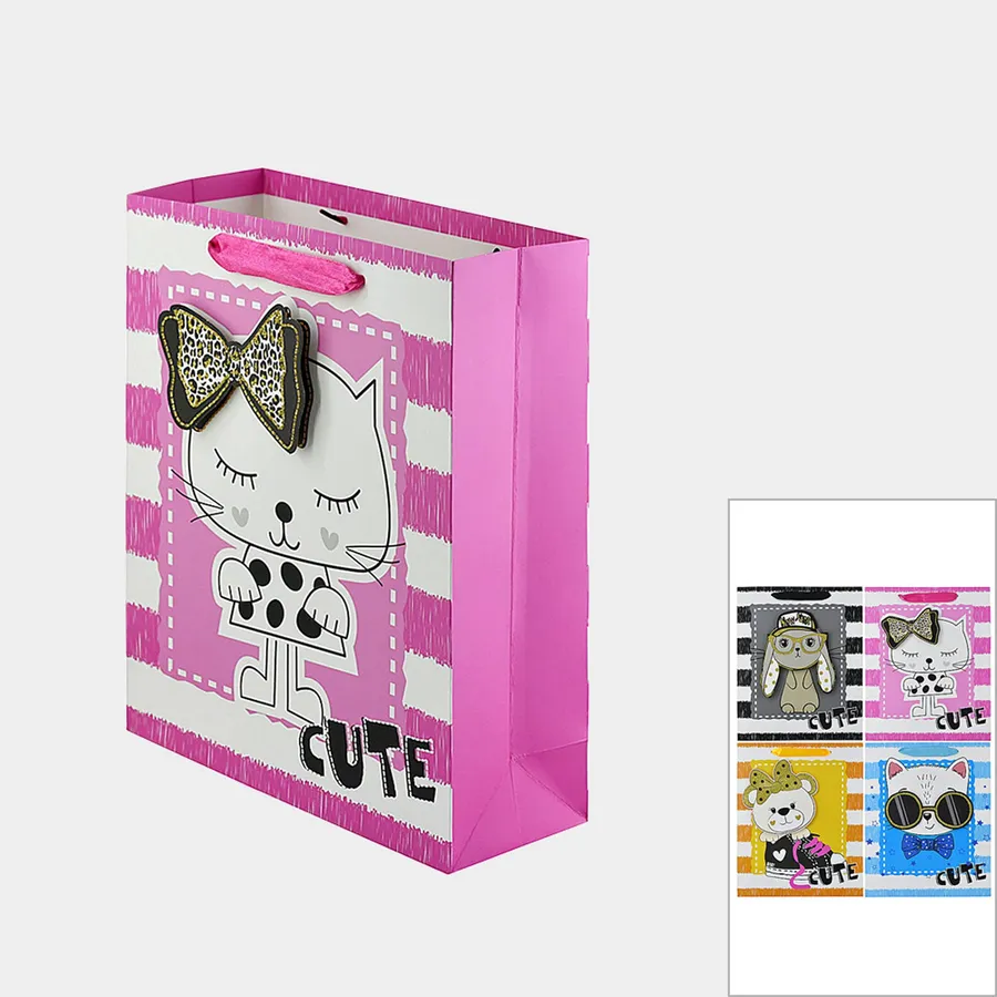Cute Animal Patterned Printed Gift Bags For Easter -Assorted — wholesale Seasonal & Holiday by the case