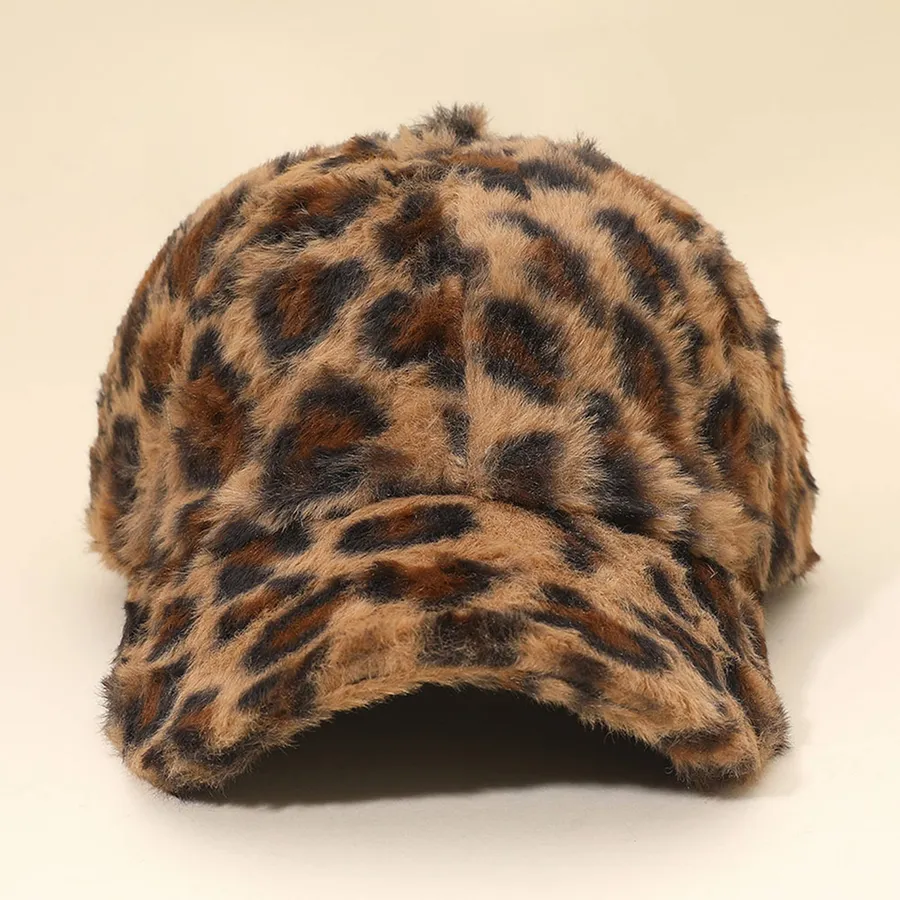 Plush Fur Leopard Pattern Baseball Cap - Assorted — wholesale Plush & Squishies by the case