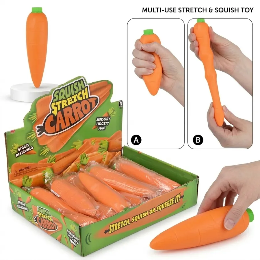 Stretchy Easter Carrot Fidget Toy – Kids Party Favor — wholesale Fidgets & Sensory by the case