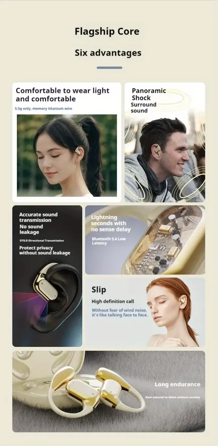 Bluetooth Ear Hook Earbuds – ENC Noise Reduction — wholesale Tech & Gadgets by the case