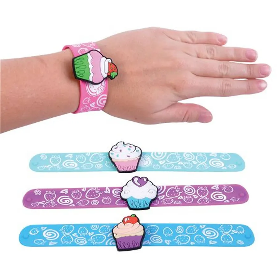 Cupcake Slap Hand Bracelet For Kids-Assorted — wholesale Apparel & Accessories by the case
