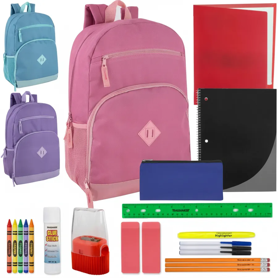 Pastel 17-Inch Dome Backpack with School Supply Kit | Everyday Kids Bags — wholesale Bags & Backpacks by the case