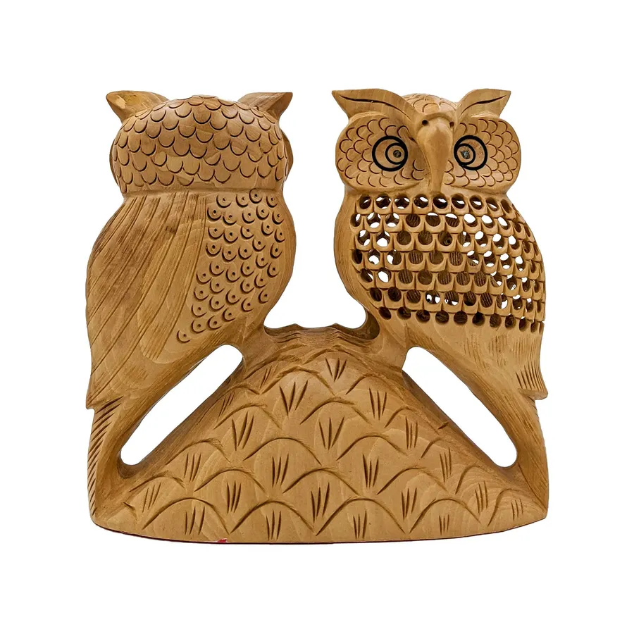 Whimsical Wooden Couple Owl Sculpture fo Keeraft Home Gifts — wholesale Home & Décor by the case