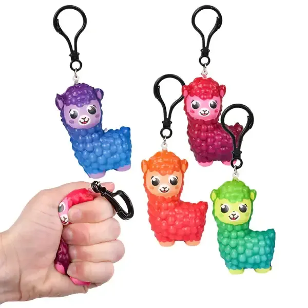 Squishy Alpaca Backpack Clip On Keychain - Assorted — wholesale Plush & Squishies by the case