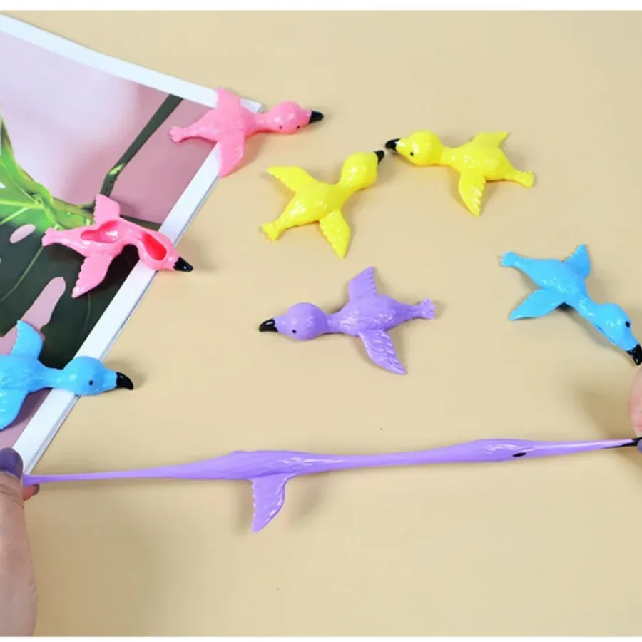 Sensory Toy Flying Flamingo Slingshot - Elastic Sticky Fidget Toy for Stress Relief — wholesale Fidgets & Sensory by the case