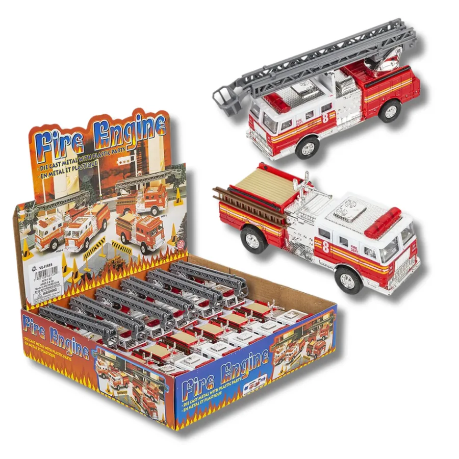 Die-Cast Pull Back Fire Truck Play Kids Toy — wholesale Toys & Games by the case