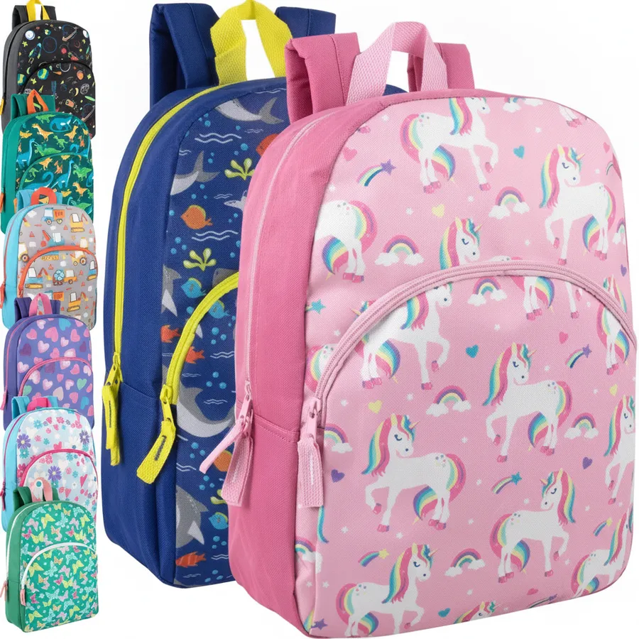 Kids 15-Inch Character Backpack | Everyday School and Travel Kids Bags — wholesale Bags & Backpacks by the case