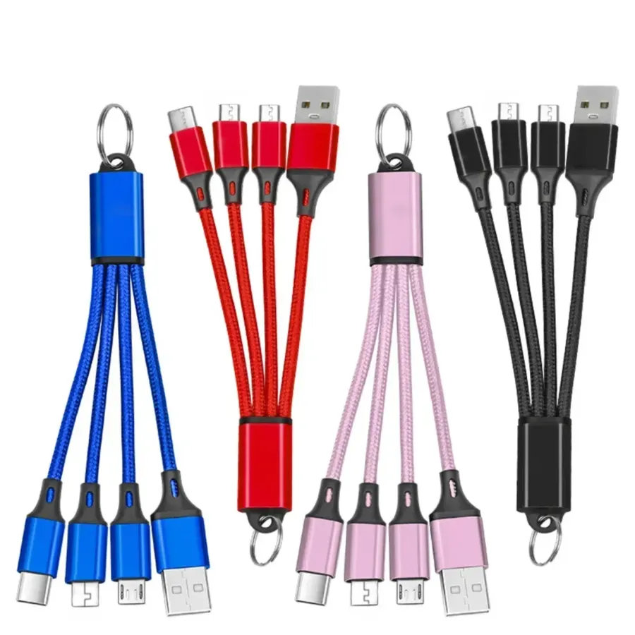 0907GG 3 In 1 USB Cable Short Micro USB Type C Cable For iPhone 13 12 11 Samsung Xiaomi Mobile Phone Charger Cable Mini — wholesale Tech & Gadgets by the case