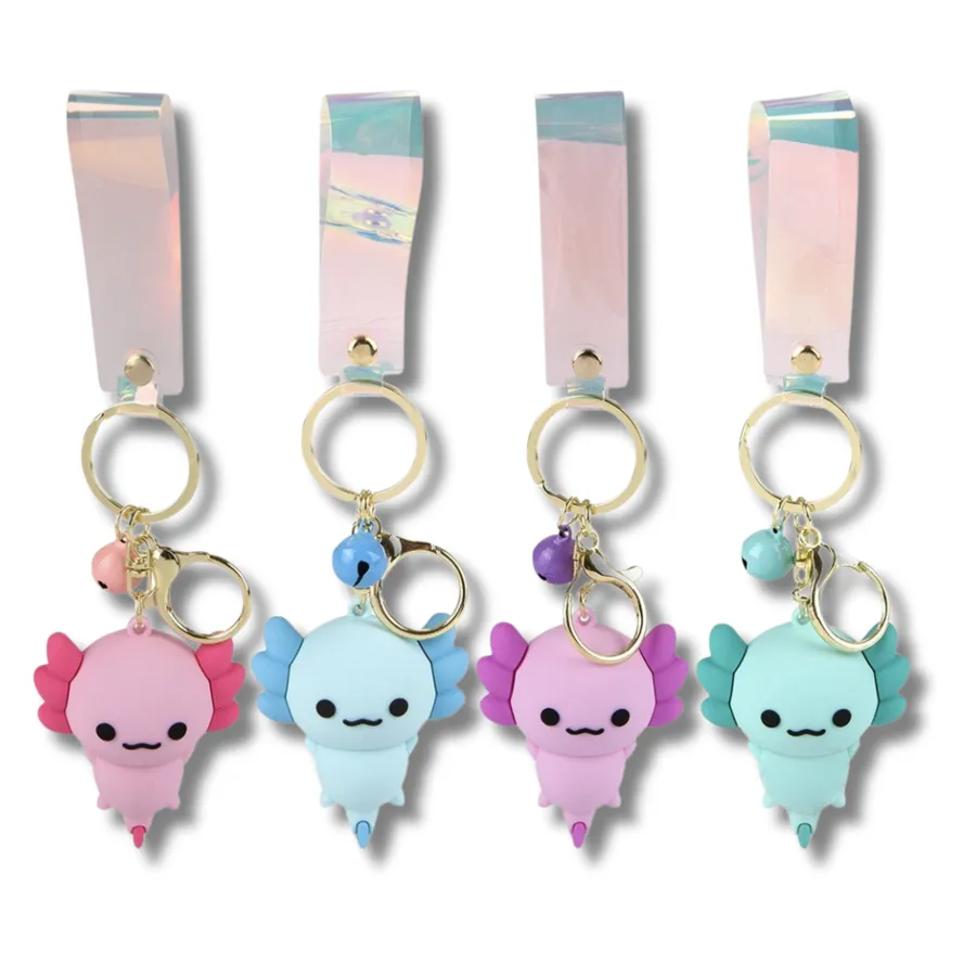 Axolotl Charm Wristlet Pendant Keychain - Assorted — wholesale Keychains & Charms by the case