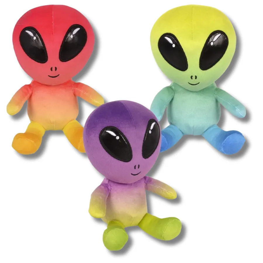 Rainbow Alien Tie Dye Soft Plush Kids Toy- Assorted — wholesale Plush & Squishies by the case