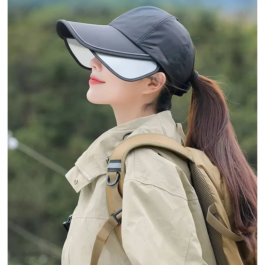 Large Visor Retractable Baseball Cap For Women's - Assorted — wholesale Apparel & Accessories by the case